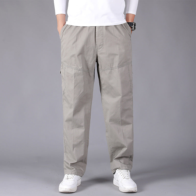 Men's loose-fitting cargo pants with elastic drawstring waistband, knee patches & zip pockets Mune Fashion
