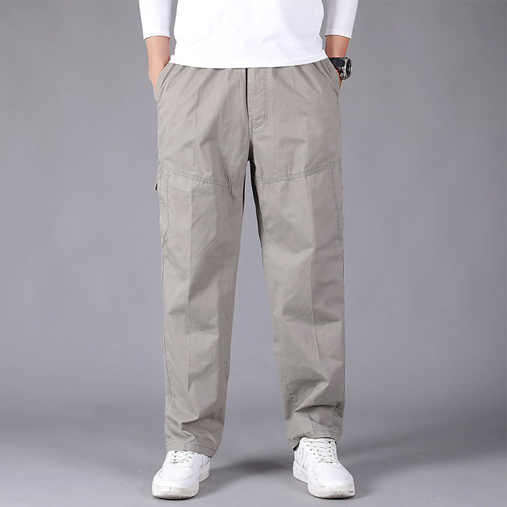 Men's loose-fitting cargo pants with elastic drawstring waistband, knee patches & zip pockets Mune Fashion