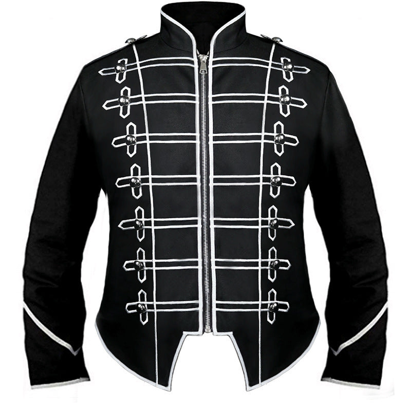 Men's military parade jacket with decorative cord and stand-up collar Mune Fashion