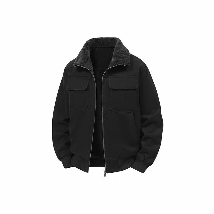 Men's thermo bomber jacket with full zip, sherpa collar, and utility pockets Mune Fashion