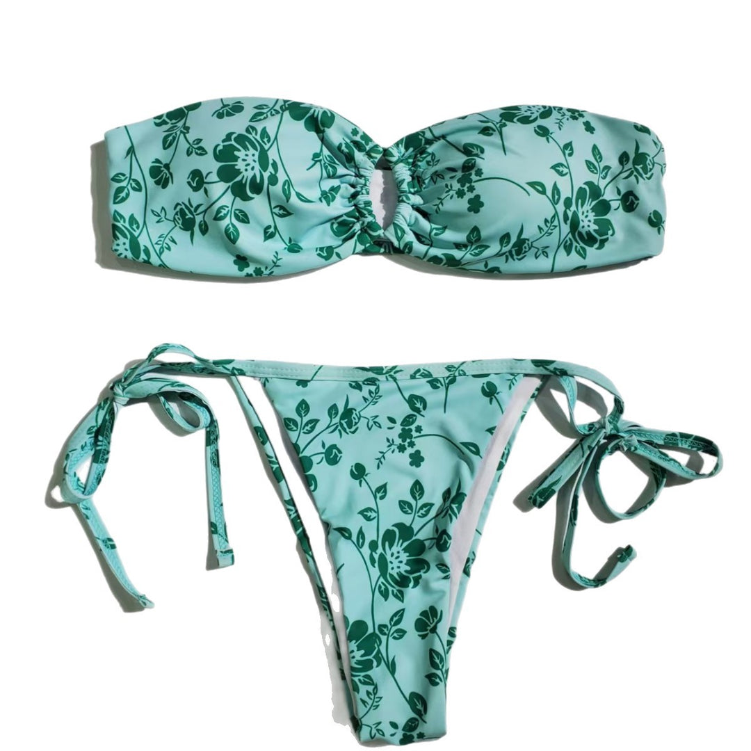 Ladies Bandeau Bikini with floral pattern Mune Fashion
