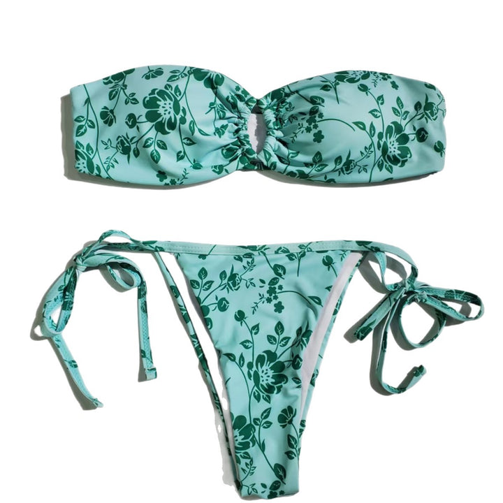 Ladies Bandeau Bikini with floral pattern Mune Fashion