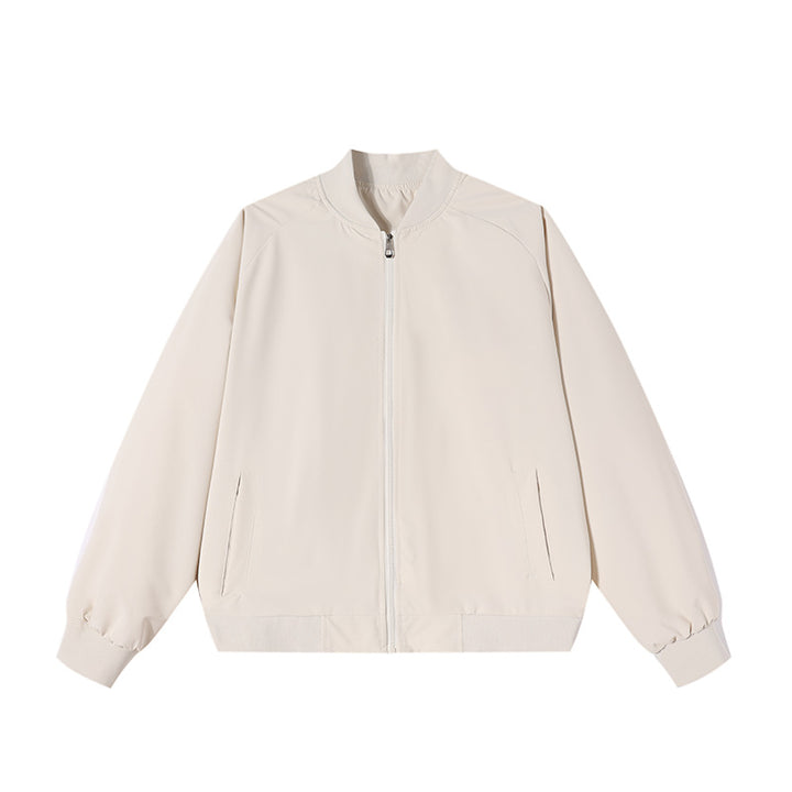 Men's Lightweight Bomber Transitional Jacket with Raglan Sleeves, Ribbed Hem & Windproof Shell Mune Fashion