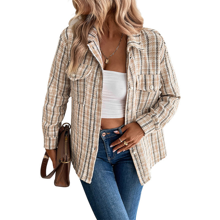 Women's Checkered Shirt Jacket Mune Fashion
