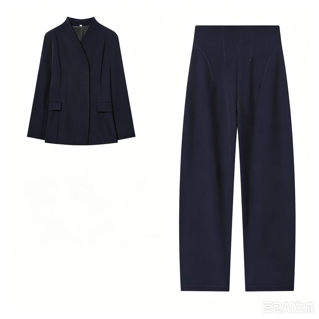 Women's Long Blazer with Concealed Button Placket and Flap Pockets Mune Fashion