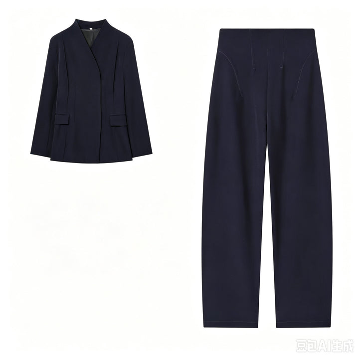 Women's Long Blazer with Concealed Button Placket and Flap Pockets Mune Fashion