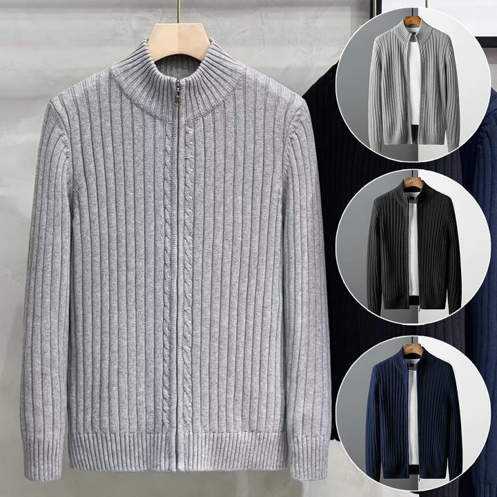 Men's cardigan with a slim fit and zipper Mune Fashion