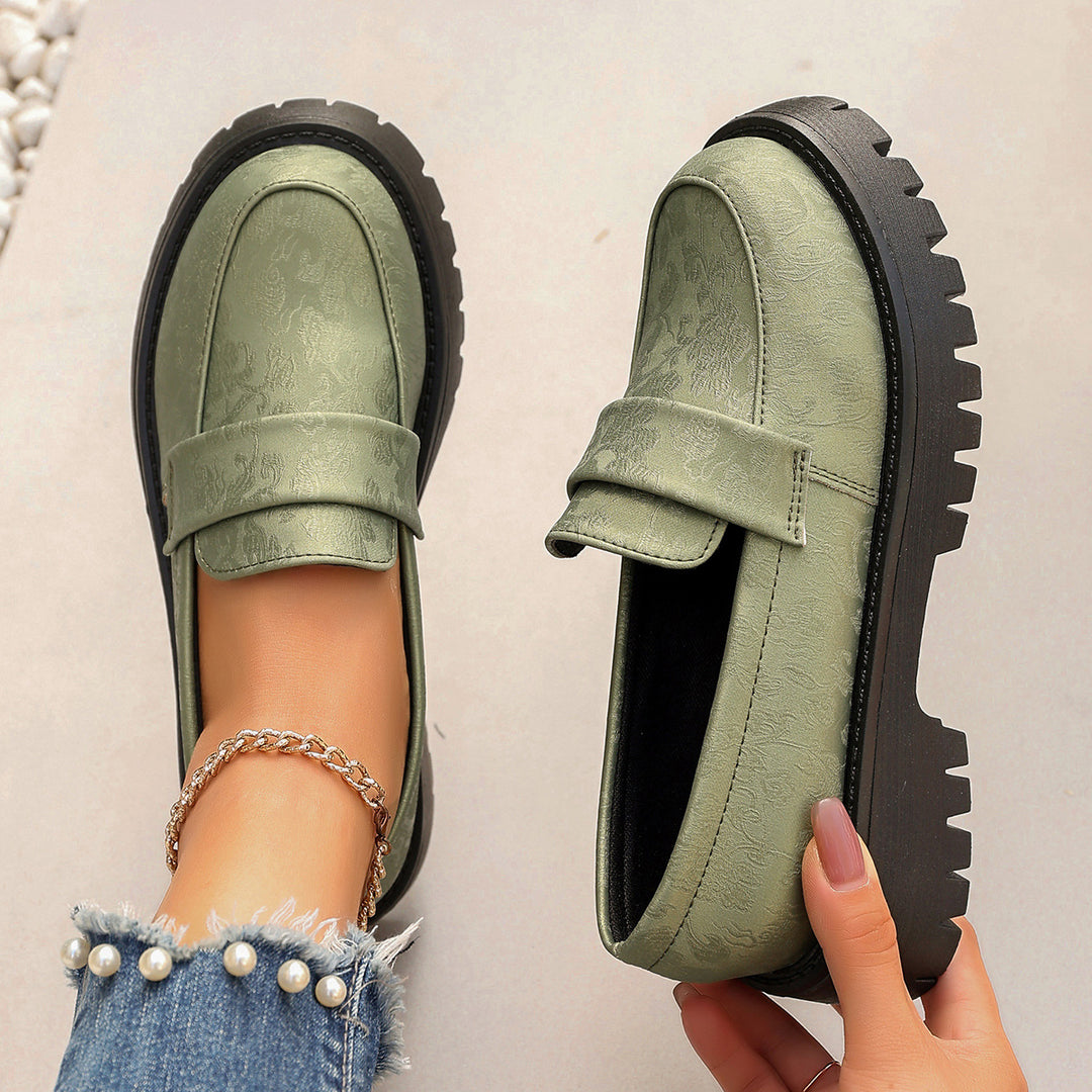 Ladies Chunky Loafer with profiled rubber sole and embossed synthetic leather Mune Fashion