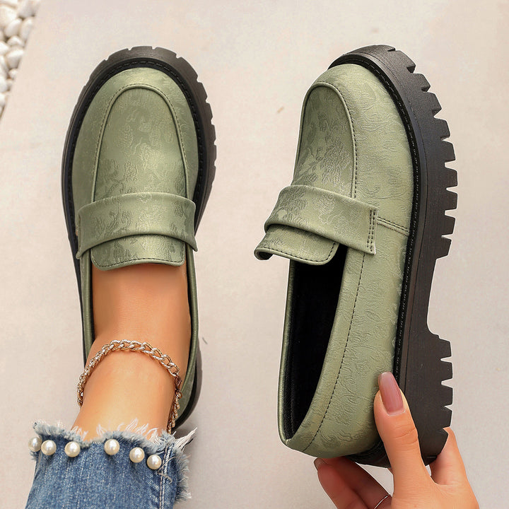 Ladies Chunky Loafer with profiled rubber sole and embossed synthetic leather Mune Fashion