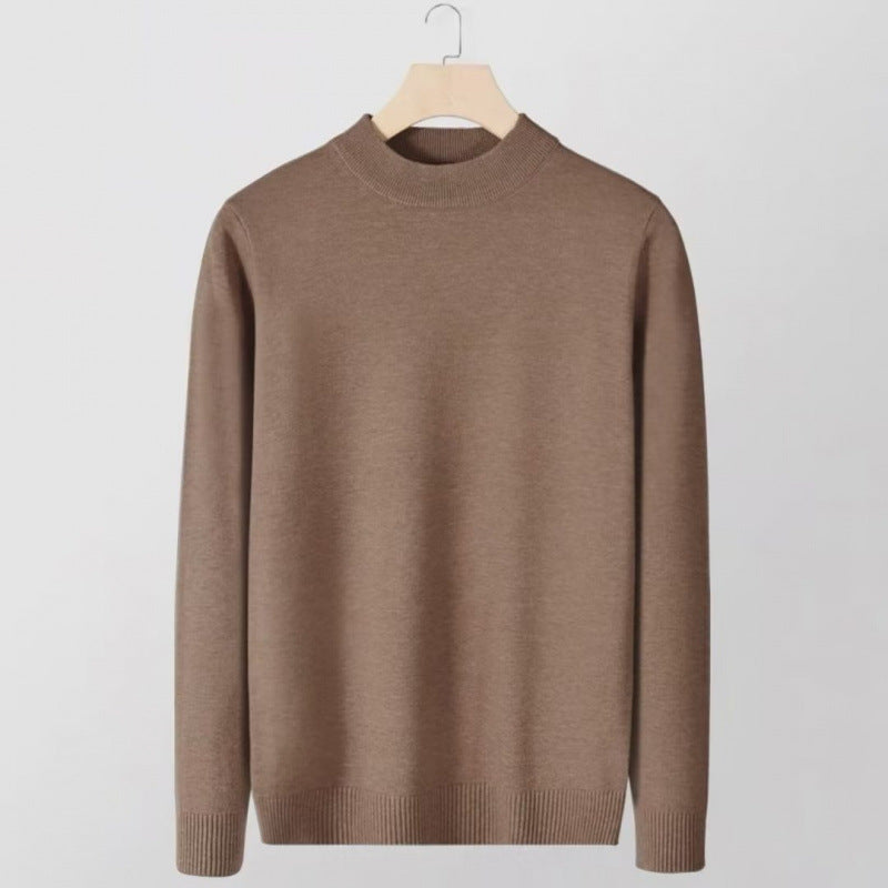 Women's fine knit stand collar pullover made of cotton blend with ribbed cuffs Mune Fashion