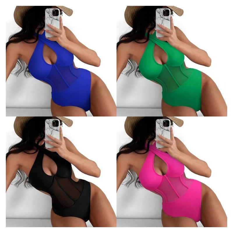 Women Designer Swimsuit with Elegant V-Neck Mune Fashion