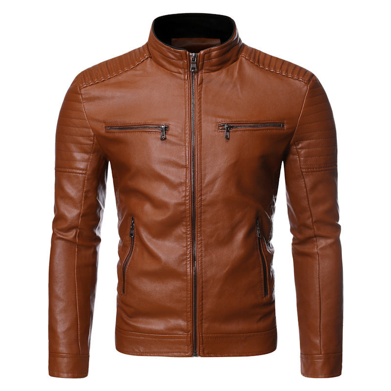 Men's Stylish Leather Jacket with Quilted Details Mune Fashion