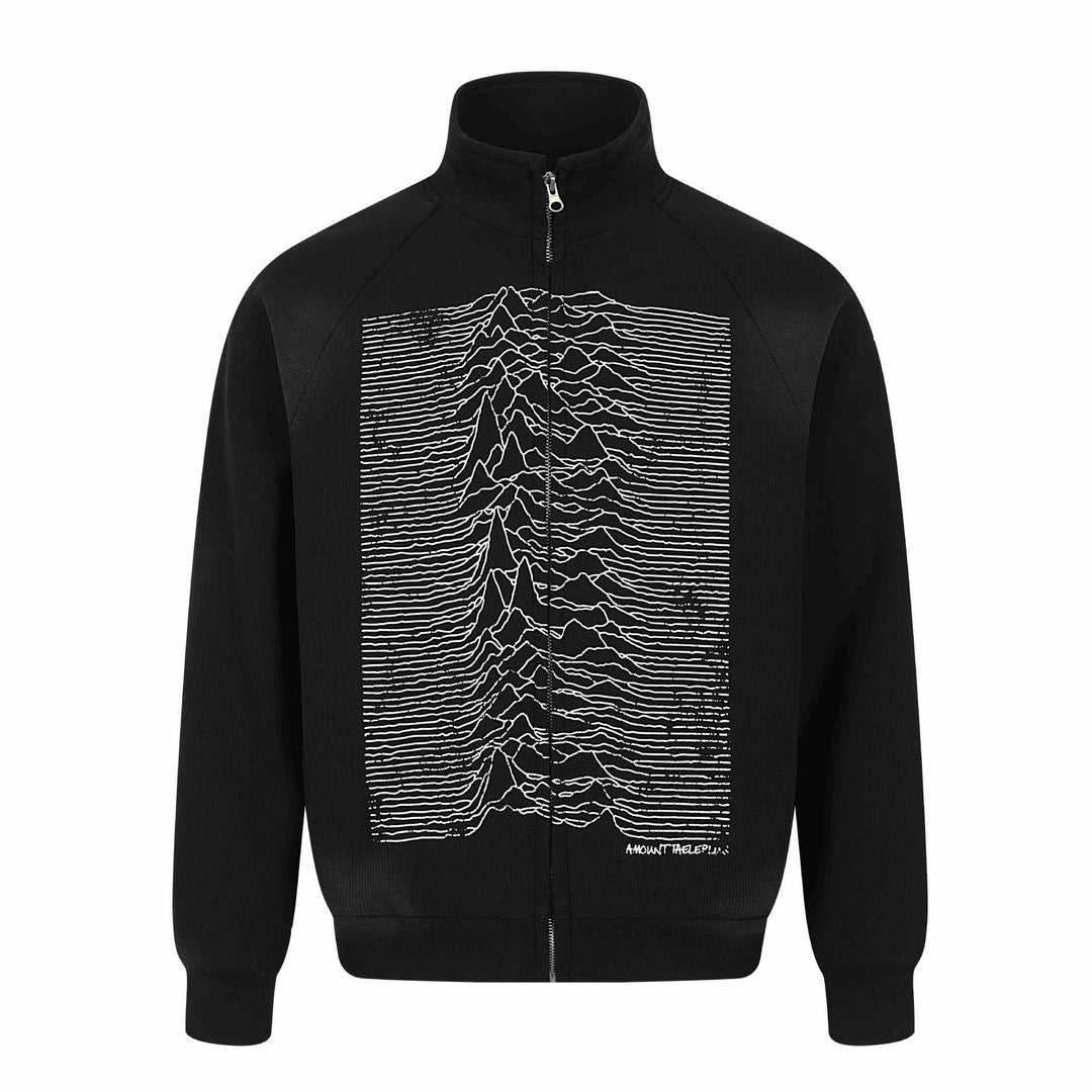 Unisex Graphic Training Jacket with Standing Collar, Raglan Sleeves and Full Zip Mune Fashion