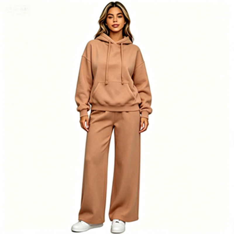 Women Comfortable Oversized Hoodie with Wide Jogging Pants Mune Fashion