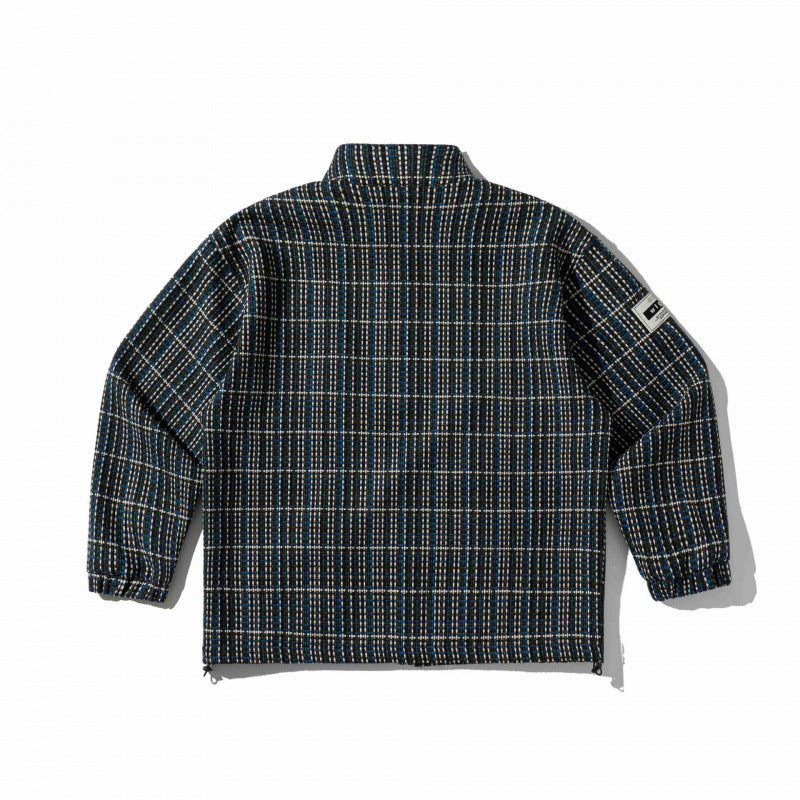 Unisex Box-shaped checked fleece transition jacket with zipper, stand-up collar and zip pockets Mune Fashion