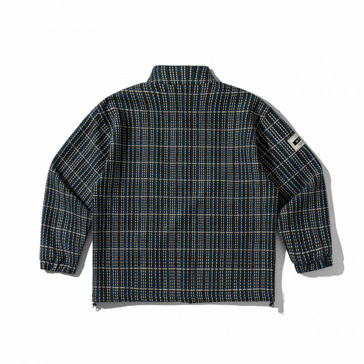 Unisex Box-shaped checked fleece transition jacket with zipper, stand-up collar and zip pockets Mune Fashion