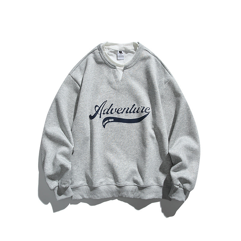 Unisex Oversize Sweatshirt with Layered Collar, Soft Fleece and Statement Print Mune Fashion