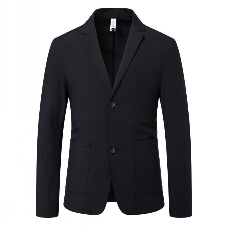 Men's tailored jersey blazer with stretch comfort and patch pockets Mune Fashion