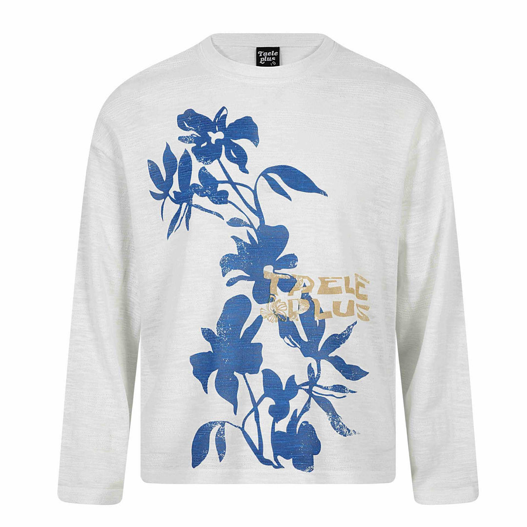 Unisex Oversize-Long Sleeve Shirt made of Slub Jersey with Floral Print Mune Fashion