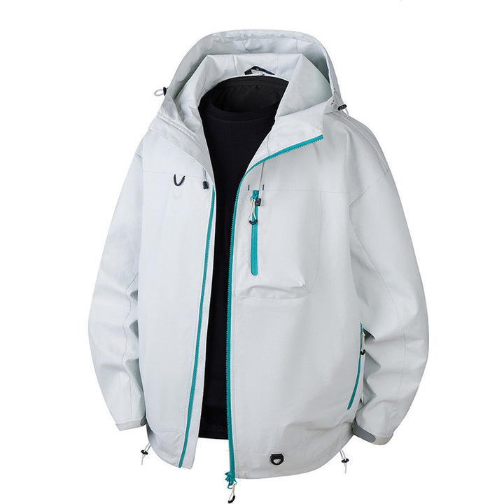 Men's Urban Protection Softshell Jacket with Adjustable Hood, Contrast Zippers, and Chest Pocket Mune Fashion