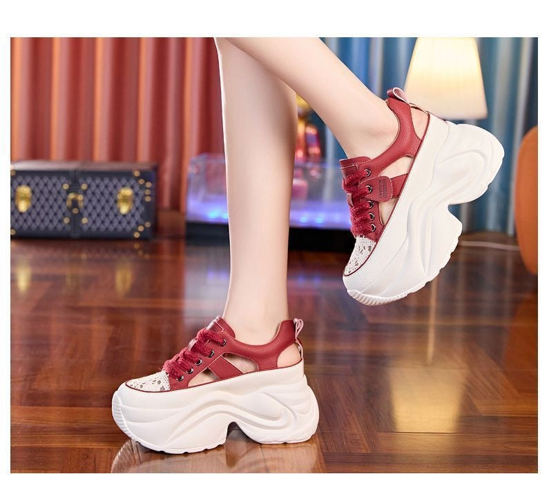 Ladies' platform sneakers with airy surface texture and comfortable cushioning Mune Fashion