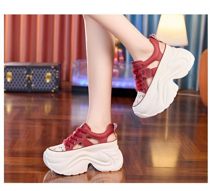 Ladies' platform sneakers with airy surface texture and comfortable cushioning Mune Fashion