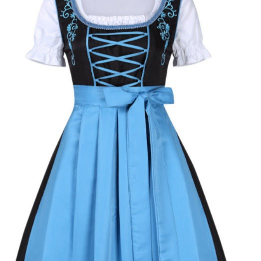 Ladies traditional dirndl with embroidered bodice and laced front Mune Fashion