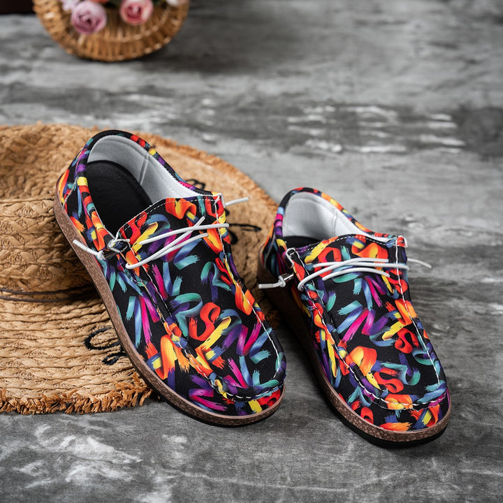 Women's Lightweight Moccasin Sneakers with Ergonomic Cork-Look Sole Mune Fashion