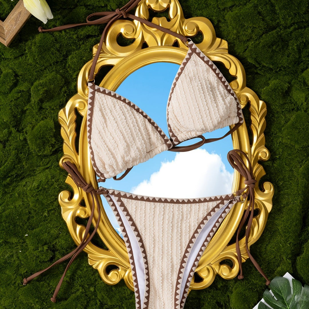Women's Triangle Bikini with sophisticated textured design Mune Fashion
