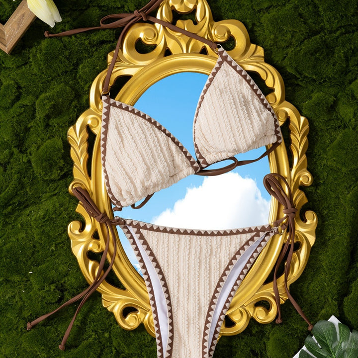 Women's Triangle Bikini with sophisticated textured design Mune Fashion