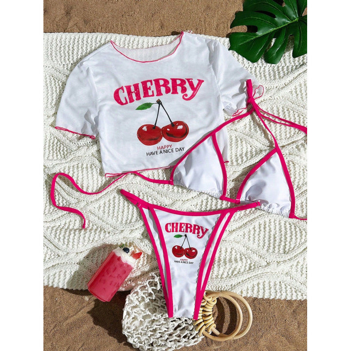 Women's Crop Top Bikini Set with Sporty Cut and Brazil Print Mune Fashion