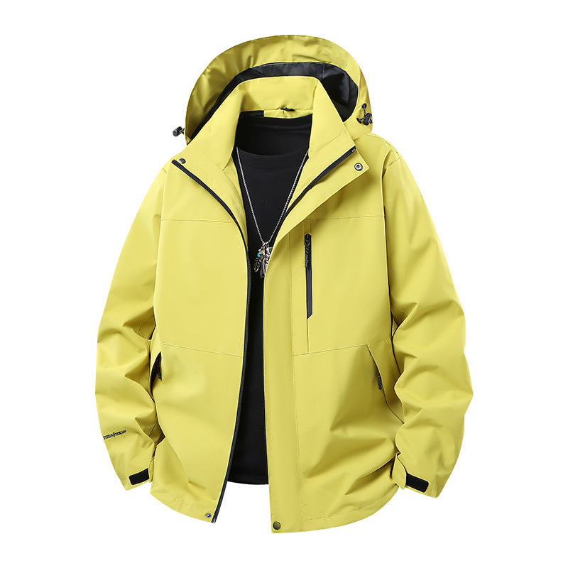 Men's Technical Softshell Rain Jacket with Taped Seams, Adjustable Hood and Water-Repellent Zippers Mune Fashion