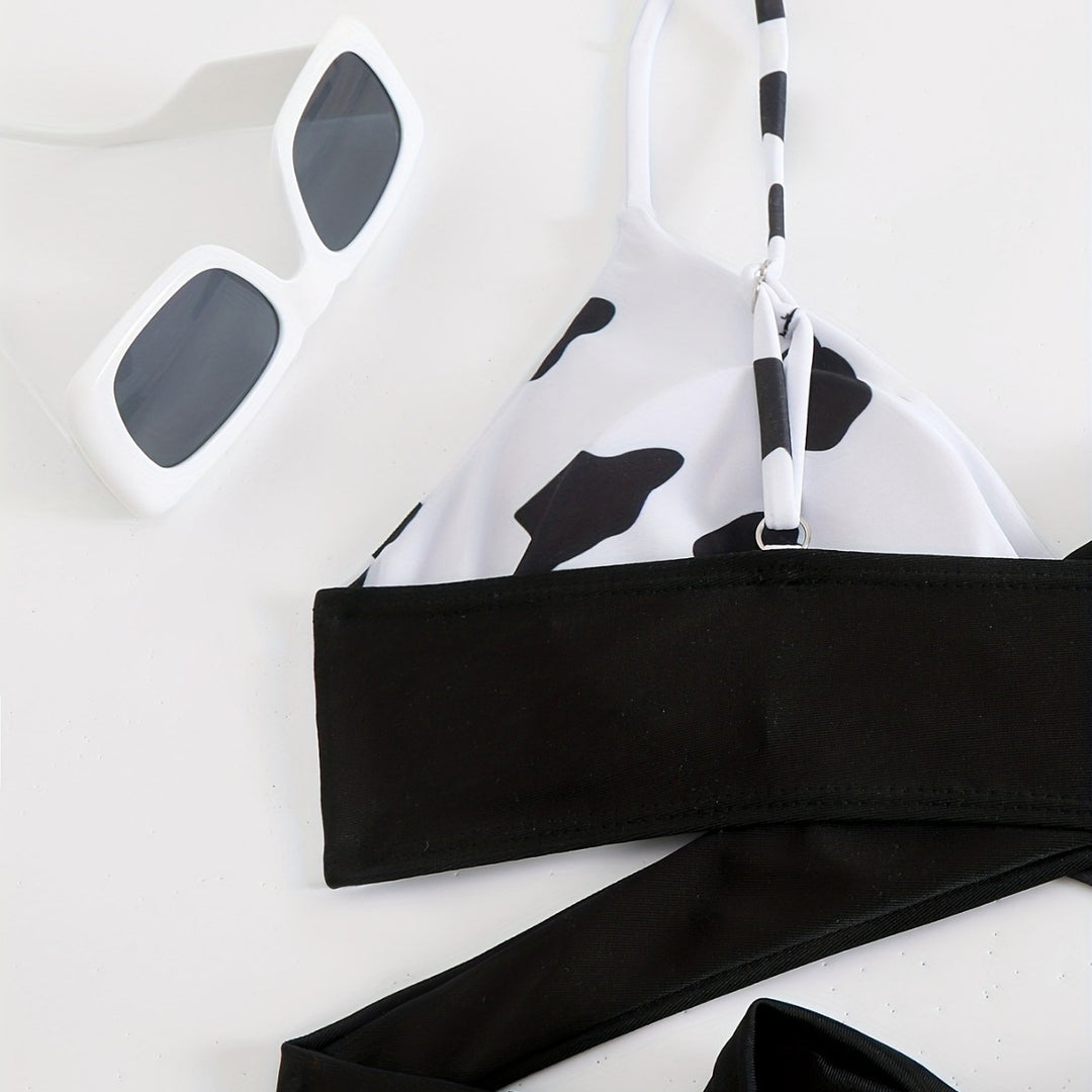 Women Triangle Bikini with sporty knot design Mune Fashion