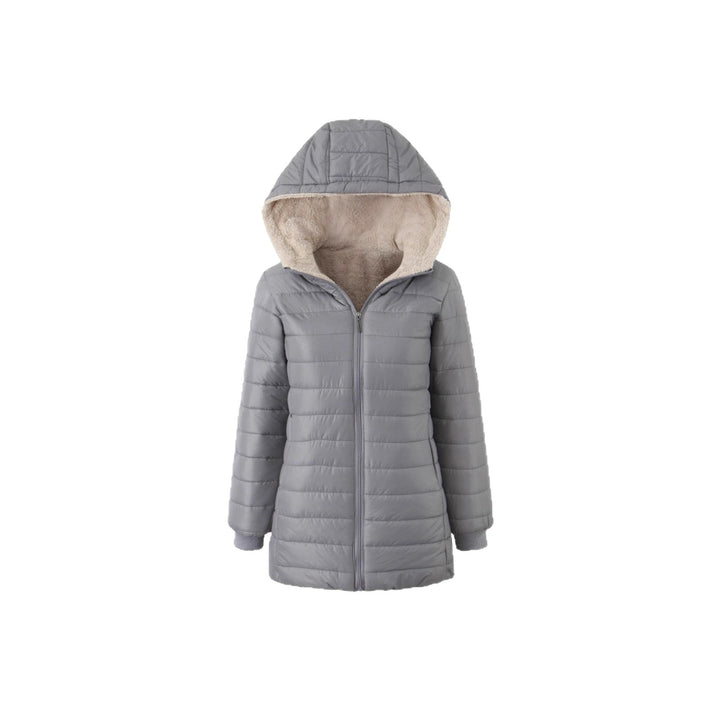 Women's quilted coat with teddy lining, hood, and warming padding Mune Fashion