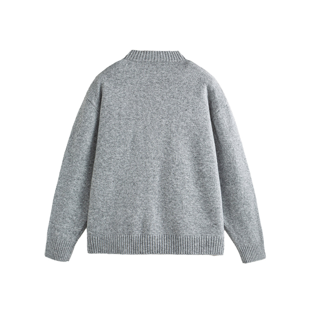 Unisex Chunky Knit Boxy Cardigan with Button Placket, Round Neck and Patch Pockets Mune Fashion