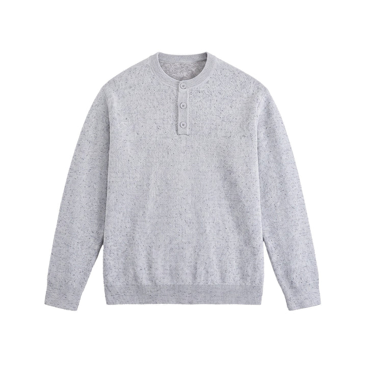 Men's Structured Henley Knit Sweater with Triple Button Placket Mune Fashion