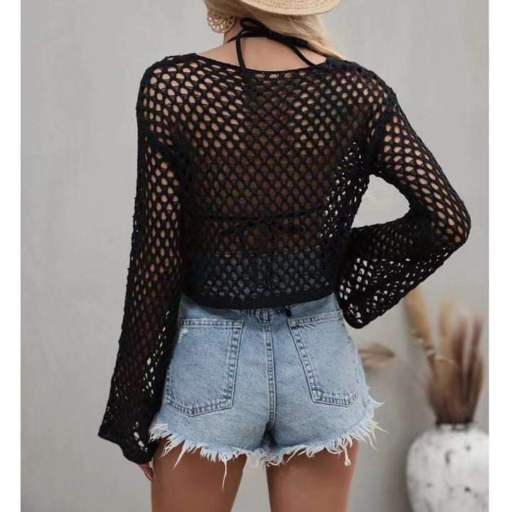 Ladies mesh top with wide-cut sleeves Mune Fashion