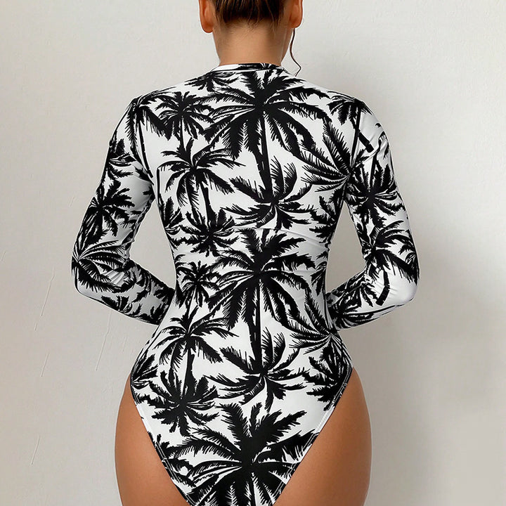 Women Longsleeve Swimsuit with practical zipper Mune Fashion