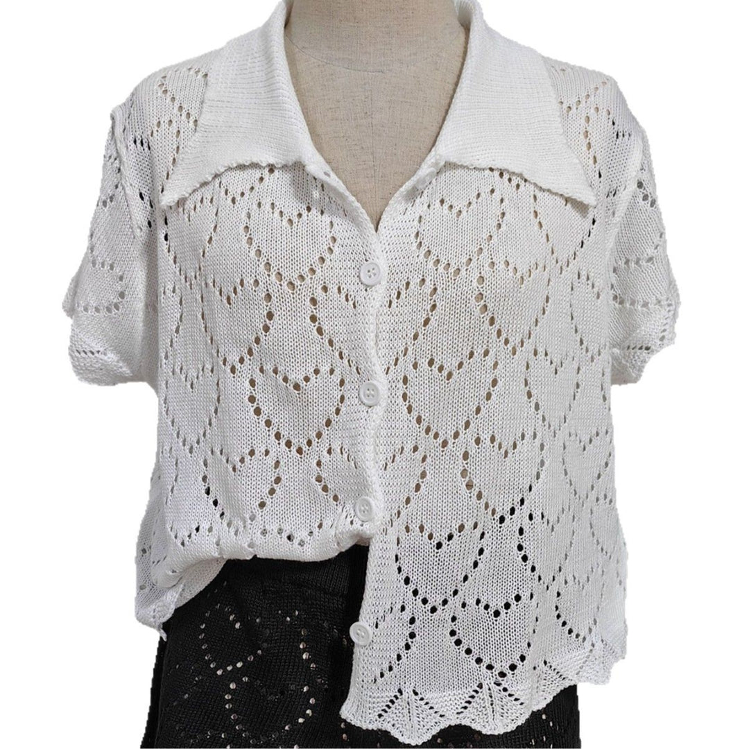 Women's airy crochet cardigan with trendy lace pattern Mune Fashion