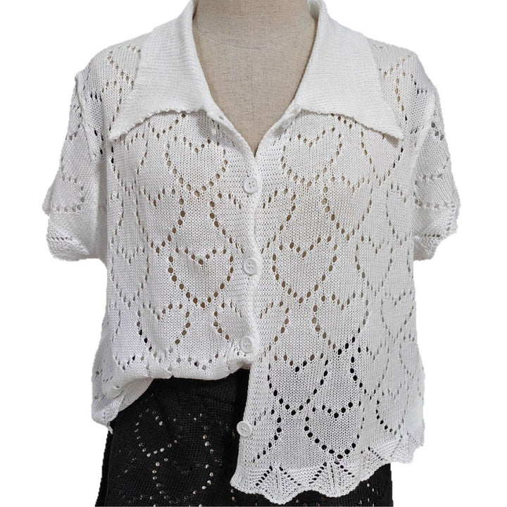 Women's airy crochet cardigan with trendy lace pattern Mune Fashion