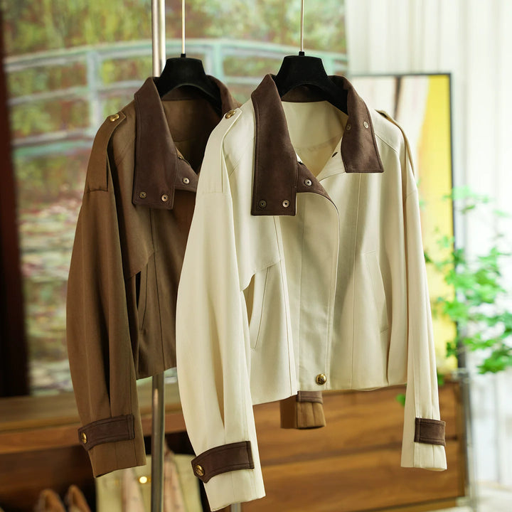 Women's stylish and elegant short jacket with velvet collar Mune Fashion