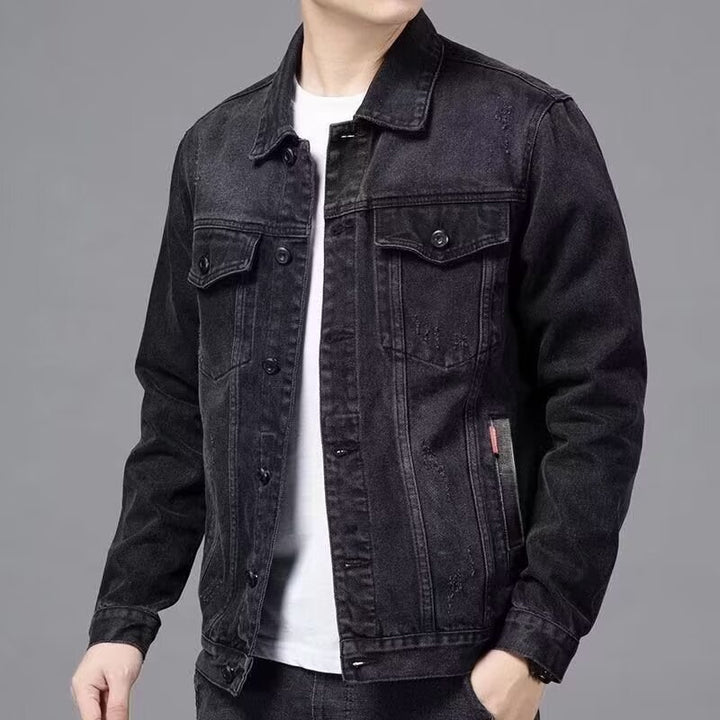 Men's Stylish Denim Jacket with Buttons Mune Fashion