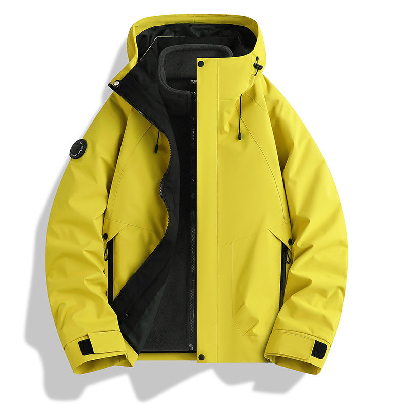 Men's waterproof softshell jacket with hood and fleece lining Mune Fashion