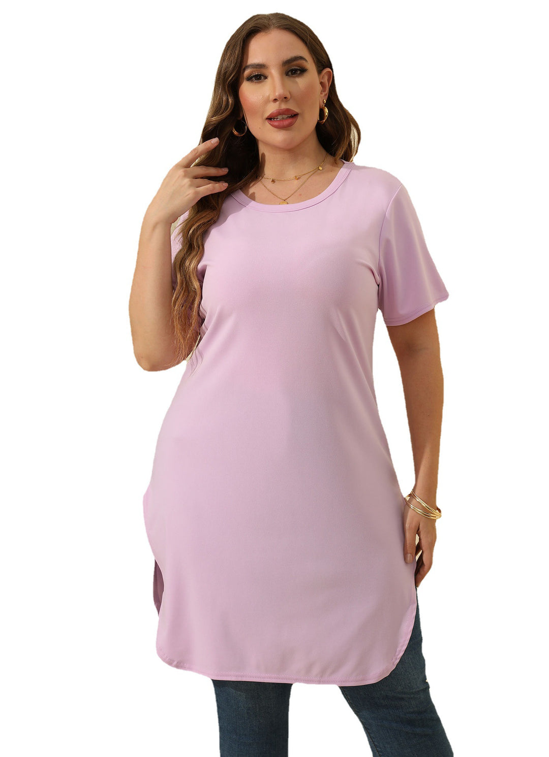 Women's modern short-sleeve tunic dress Mune Fashion