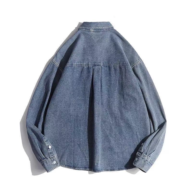 Unisex Boxy Denim Overshirt with patch chest pockets and rounded hem Mune Fashion