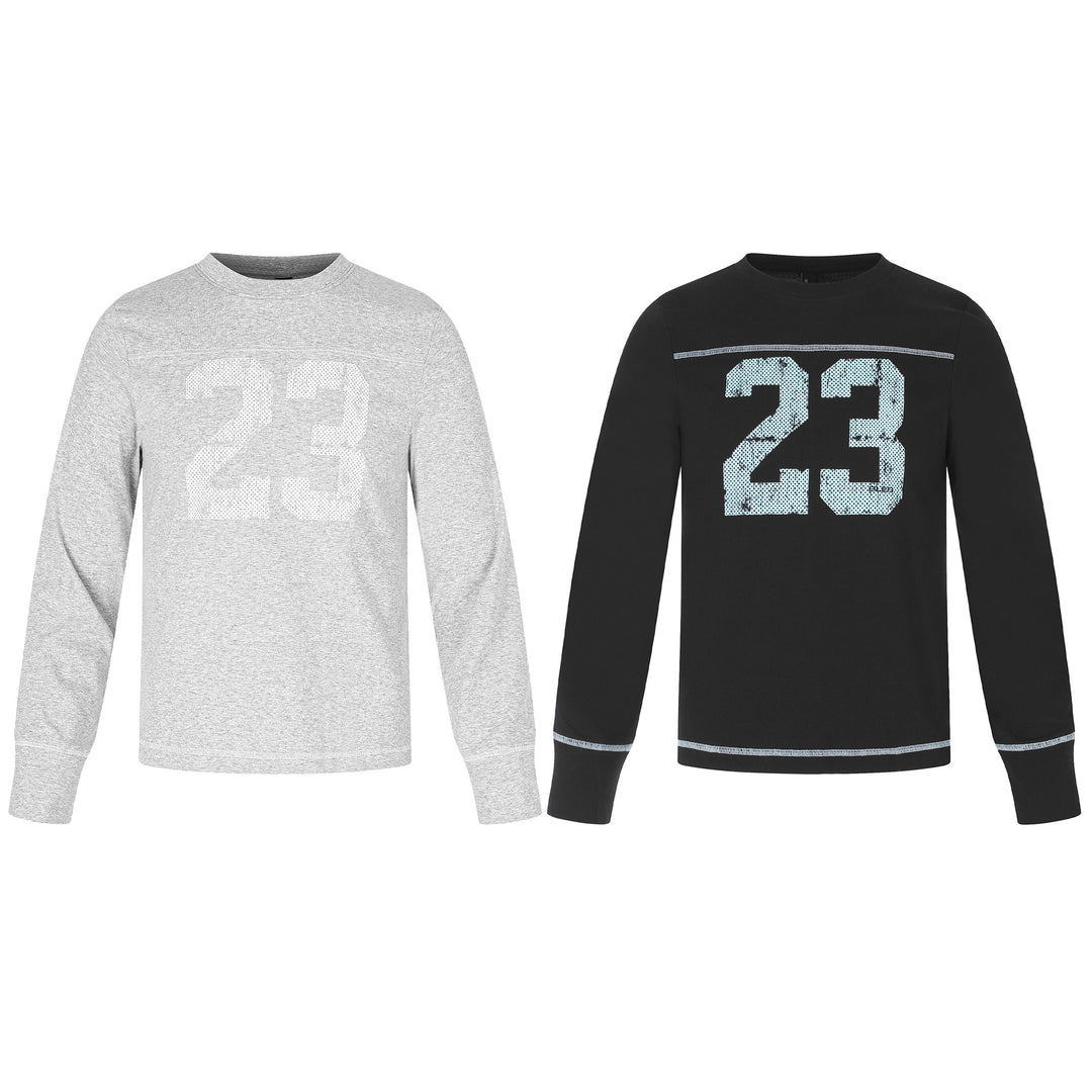 Unisex Long Sleeve Sweatshirt with Round Neck, Mélange Cotton Blend and Subtle Number Print Mune Fashion