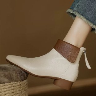 Women's Elegant Ankle Boots with Flexible Collar Mune Fashion