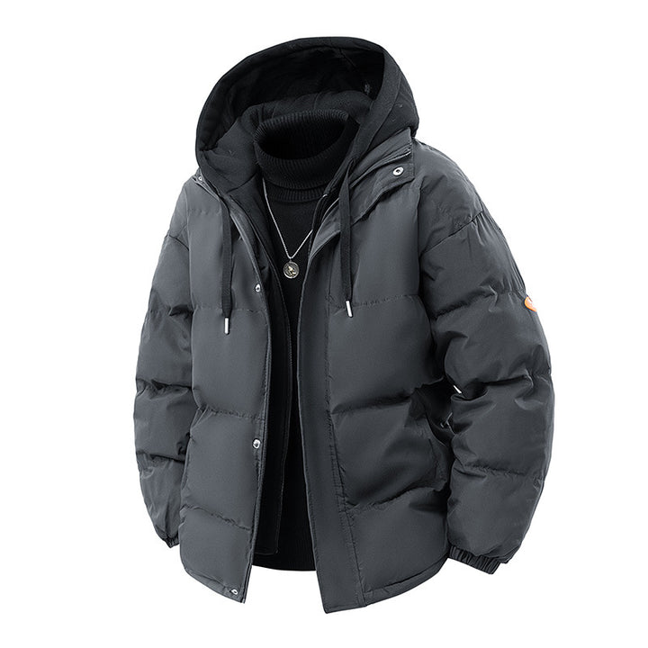 Men's Padded Winter Quilted Jacket with Integrated Hood Liner and Windproof Thermal Filling Mune Fashion
