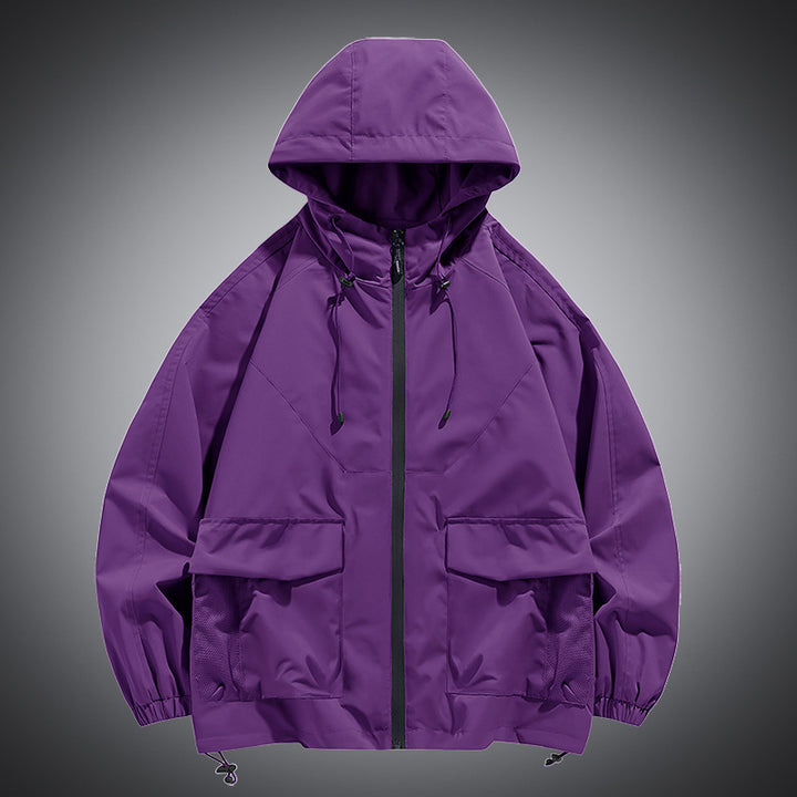 Men's Oversize Hooded Windbreaker with Multi-Pockets, Mesh Inserts and Drawstring Mune Fashion
