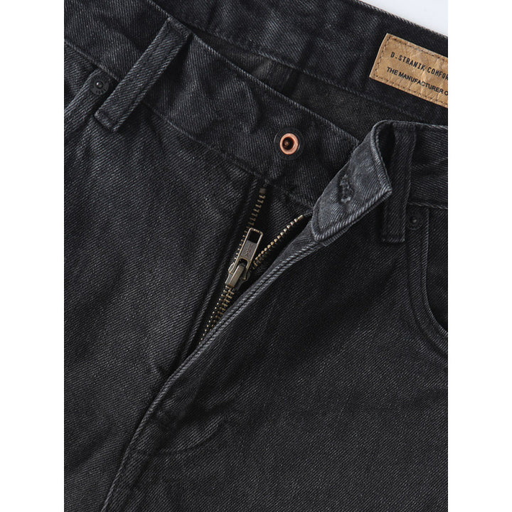 Men's Tapered Relaxed Denim Jeans with High Waist and Clean Used Look Mune Fashion